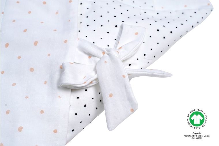 Motherhood, ECO Kropeczki Różowe, rożek muślinowy