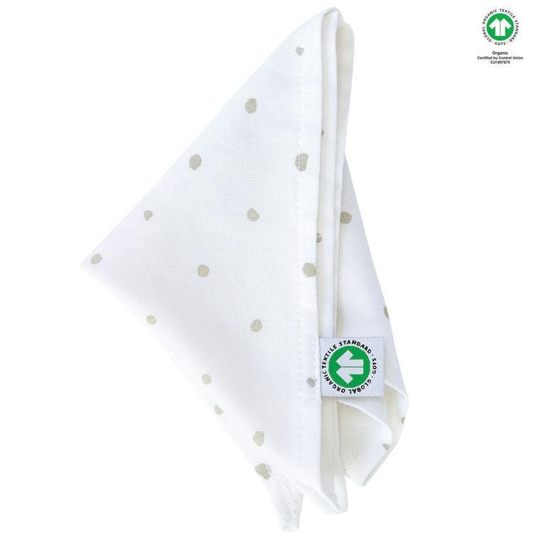 Motherhood, ECO Kropeczki Szare, chusteczka muślinowa na główkę, 60-30 cm