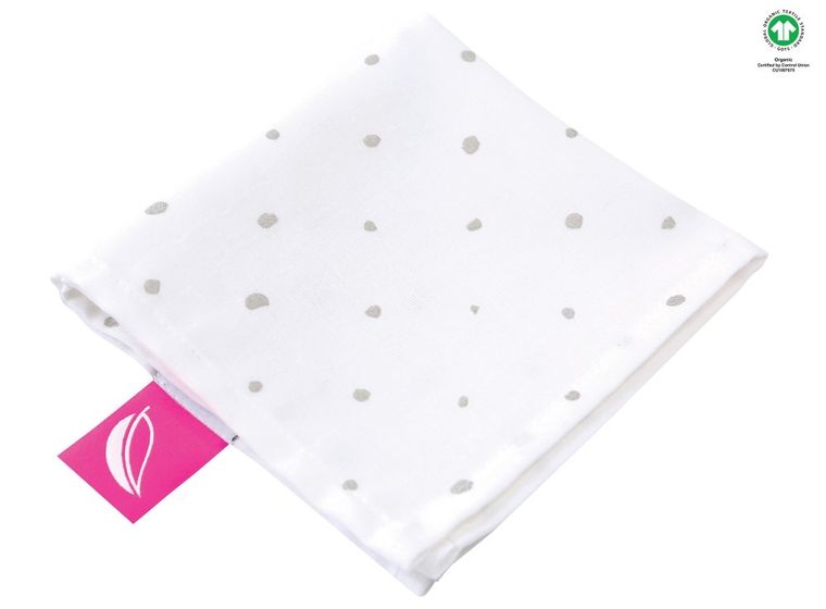 Motherhood, ECO Kropeczki Szare, chusteczki muślinowe, 30-30 cm