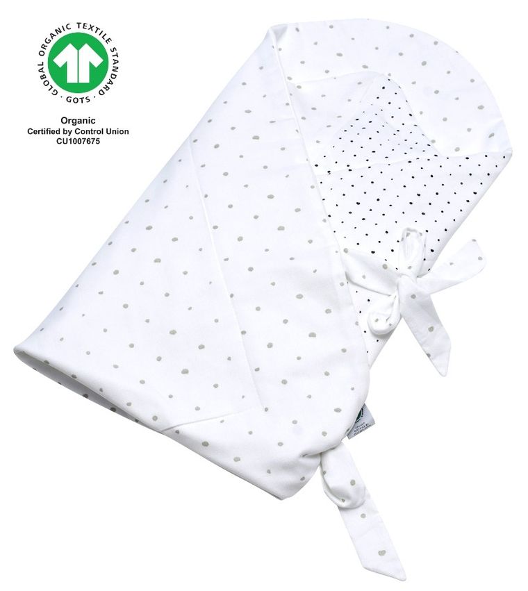 Motherhood, ECO Kropeczki Szare, rożek muślinowy