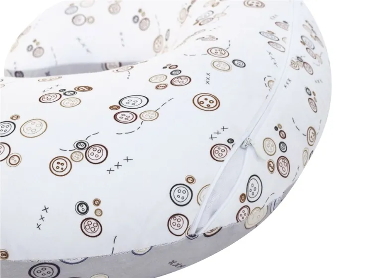 Motherhood, Fasolka, poduszka do karmienia, standard, szare guziki