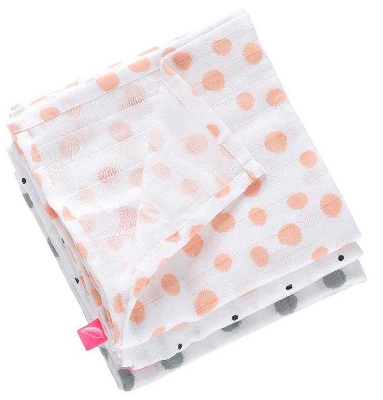 Motherhood, Kropy Różowe, pieluszka muślinowa, 70-80 cm, 3 szt.