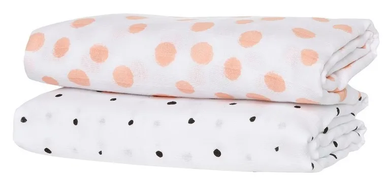 Motherhood, Kropy Różowe, Premium, pielucha, otulacz muślinowy bawełniany, 100-120 cm, 2 szt.