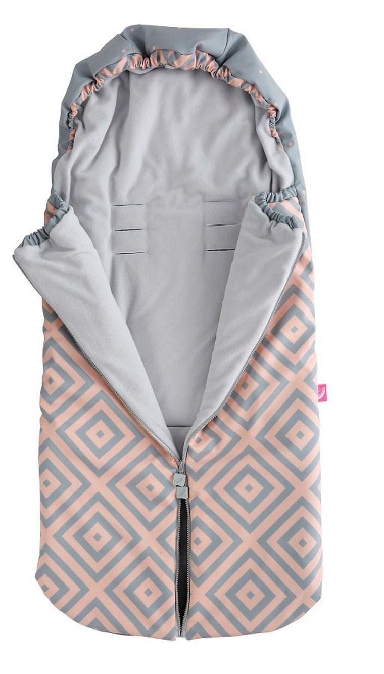 Motherhood, Kwadraty Różowe, śpiworek do spacerówki
