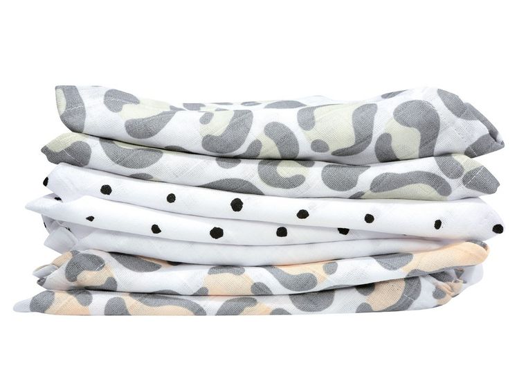 Motherhood, Ocelot Łososiowy, chusteczki muślinowe, 30-30 cm, 7 szt.