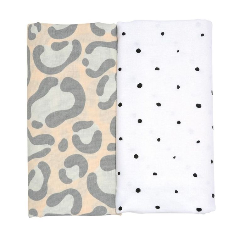 Motherhood, Ocelot Łososiowy, Premium, pielucha, otulacz flanelowy, 80-120 cm, 2 szt.