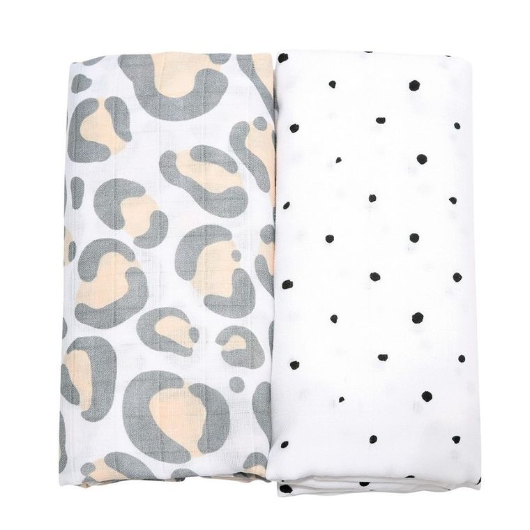 Motherhood, Ocelot Łososiowy, Premium, pielucha, otulacz muślinowy, 100-120 cm, 2 szt.