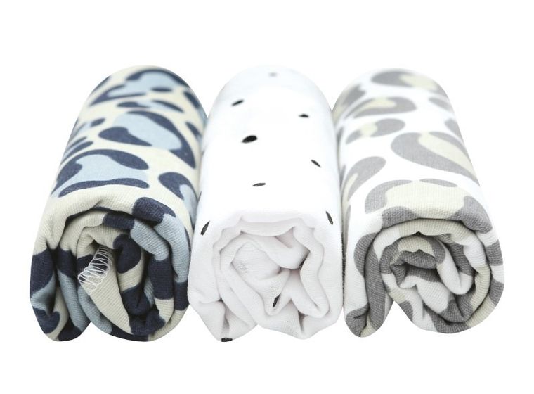 Motherhood, Ocelot Niebieski, pieluszka bawełniane, 70-80 cm, 3 szt.