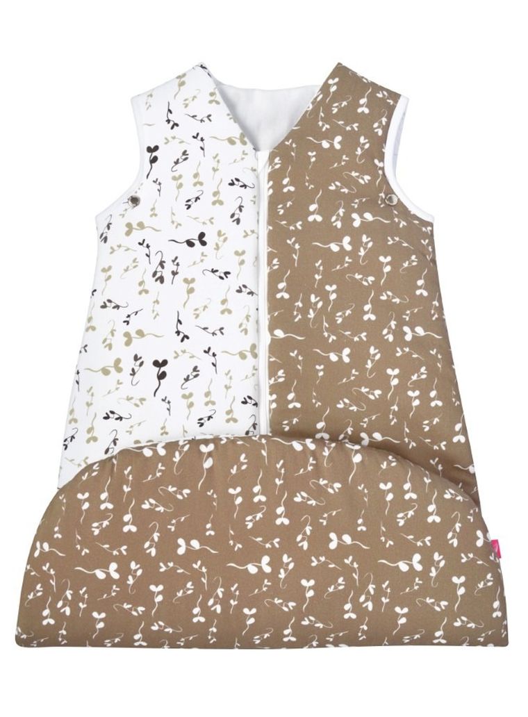 Motherhood, ocieplany śpiworek, 2w1, TOG 3, beżowe listki, 3-18m