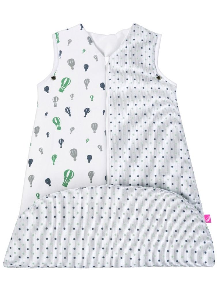 Motherhood, ocieplany śpiworek, 2w1, TOG 3, miętowe baloniki, 3-18m