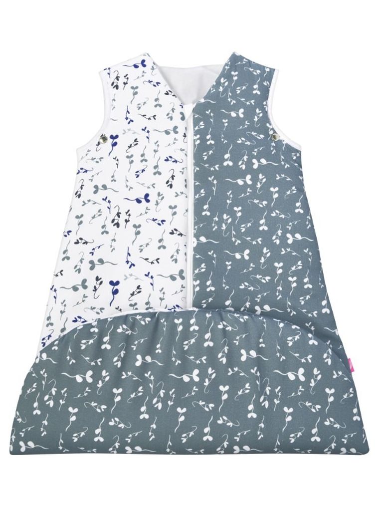 Motherhood, ocieplany śpiworek, 2w1, TOG 3, niebieskie listki, 3-18m