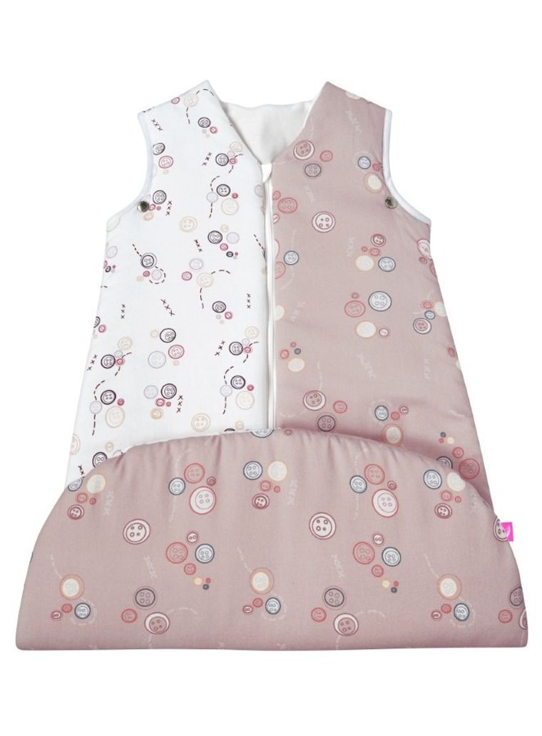 Motherhood, ocieplany śpiworek, 2w1, TOG 3, różowe guziki, 3-18m