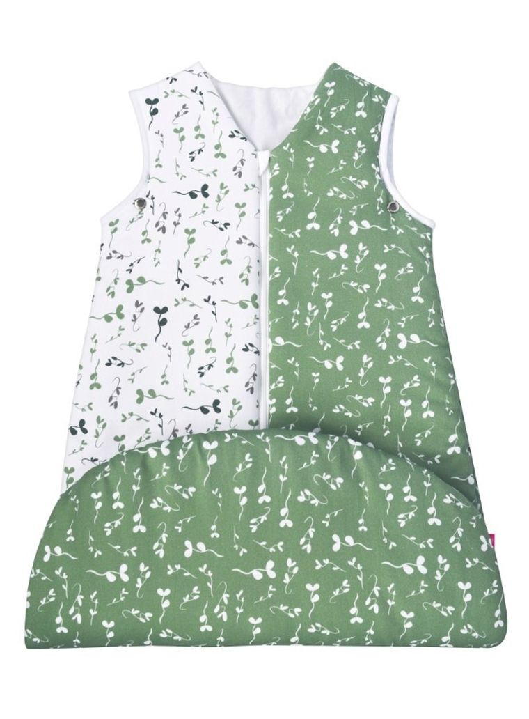 Motherhood, ocieplany śpiworek, 2w1, TOG 3, zielone listki, 3-18m