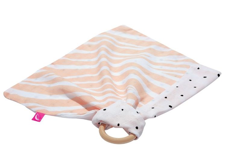 Motherhood, pieluszka z gryzakiem, zebra łososiowa