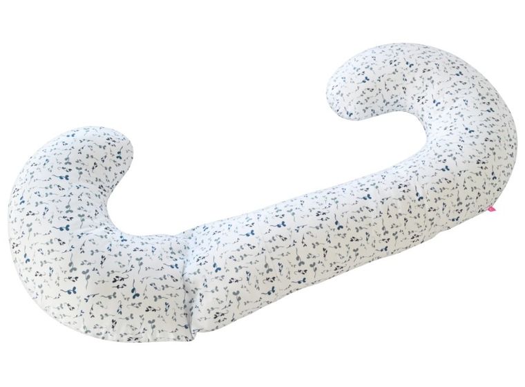 Motherhood, poduszka dla kobiet w ciąży i do karmienia, niebieskie listki