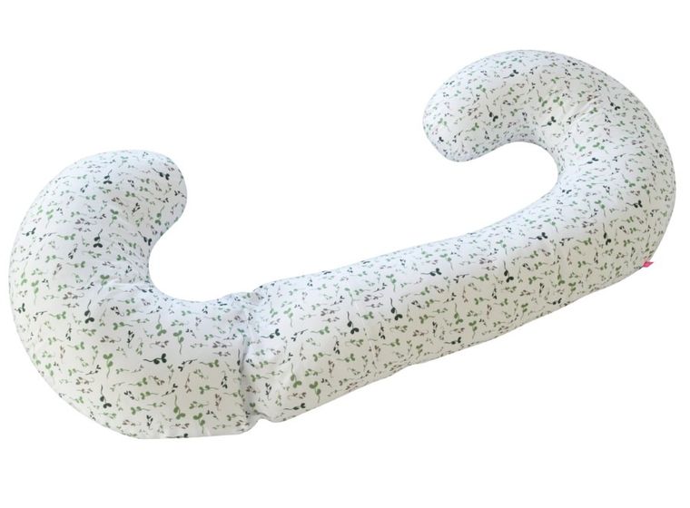 Motherhood, poduszka dla kobiet w ciąży i do karmienia, zielone listki