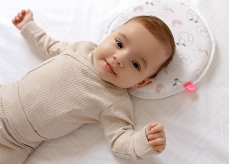 Motherhood, poduszka stabilizująca dla niemowląt, ergonomiczna, różowe misie