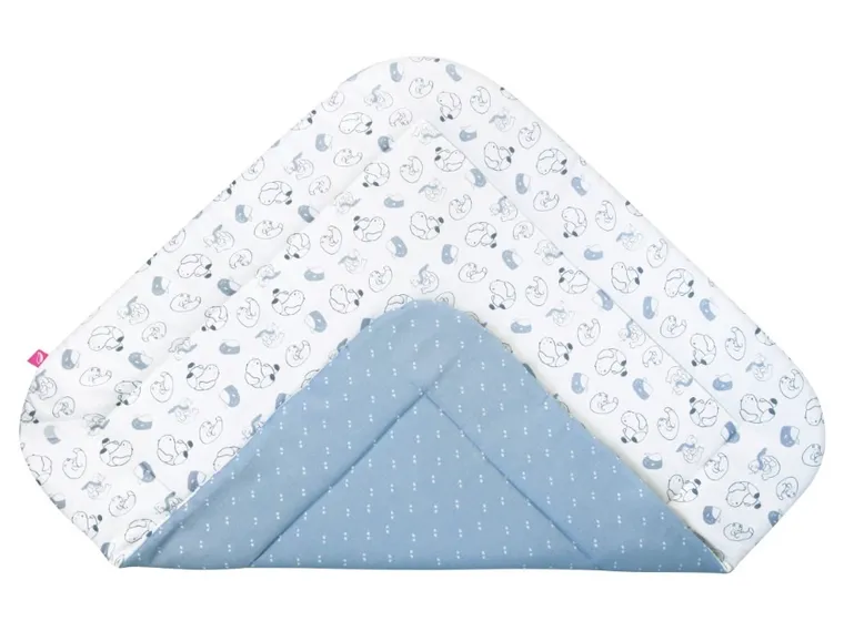 Motherhood, rożek bawełniany, niebieskie misie, 75-75 cm