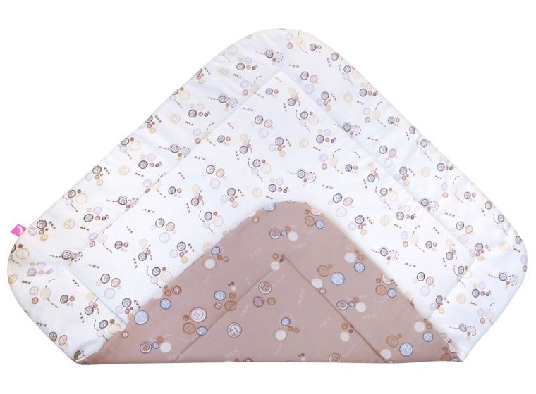 Motherhood, rożek bawełniany, różowe guziki, 75-75 cm