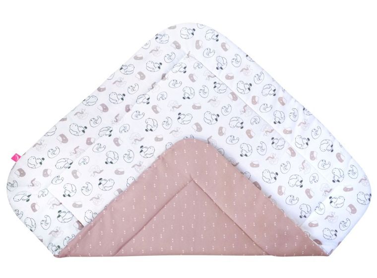 Motherhood, rożek bawełniany, różowe misie, 75-75 cm