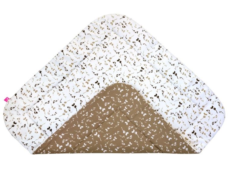 Motherhood, rożek bawełniany, wkład kokosowy, beżowe listki, 75-75 cm