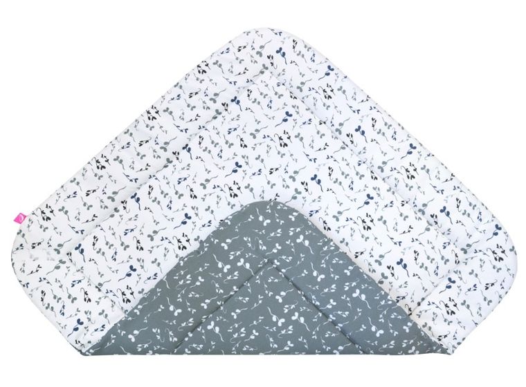 Motherhood, rożek bawełniany, wkład kokosowy, niebieskie listki, 75-75 cm