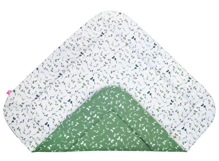 Motherhood, rożek bawełniany, wkład kokosowy, zielone listki, 75-75 cm