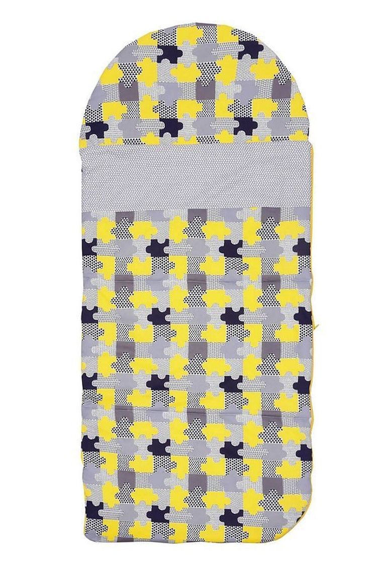 Motherhood, śpiworek przedszkolaka, puzzle szaro-żółte