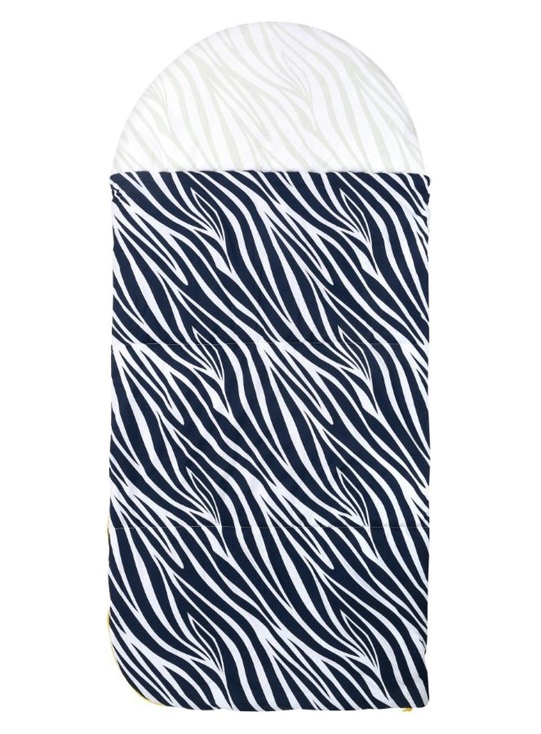 Motherhood, śpiworek przedszkolaka, zebra niebieska