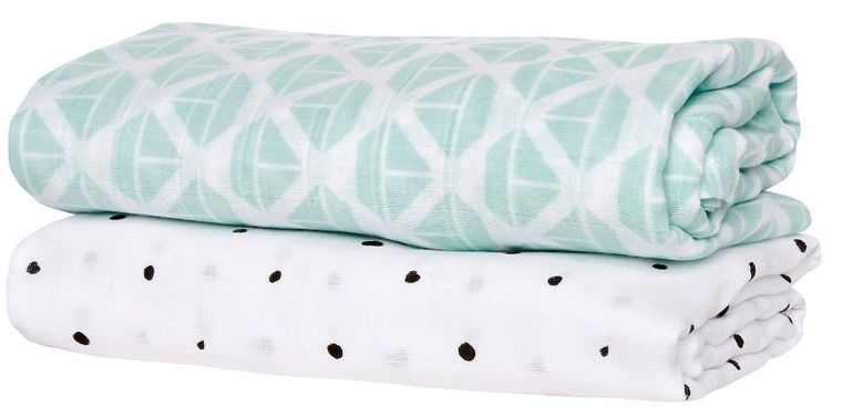 Motherhood, Statki Miętowe, Premium, otulacz muślinowy, bawełniany, 100-120 cm