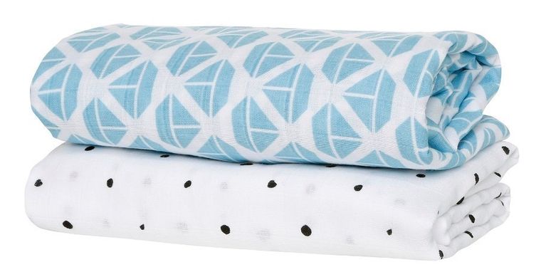 Motherhood, Statki Niebieskie, Premium, otulacz muślinowy, bawełniany, 100-120 cm