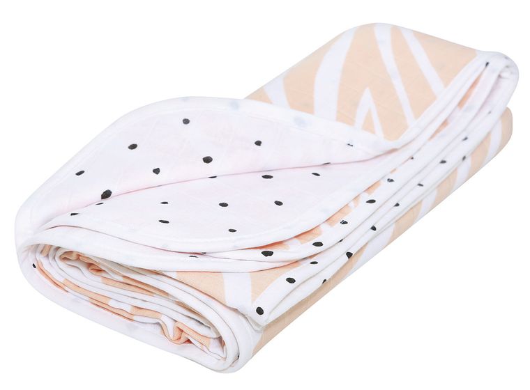 Motherhood, Zebra Łososiowa, kocyk muślinowy, dwuwarstwowy, 100-120 cm