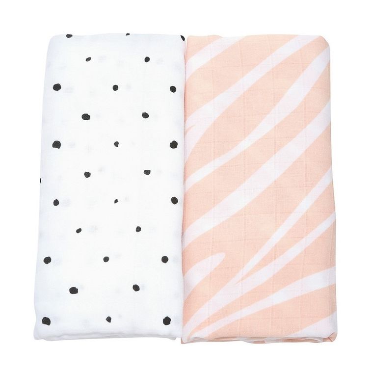 Motherhood, Zebra Łososiowa, Premium, pielucha, otulacz muślinowy, 100-120 cm, 2 szt.