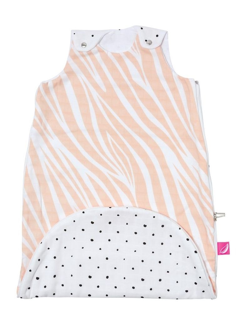 Motherhood, Zebra Łososiowa, Zip-A-Round, śpiworek muślinowy 2w1, TOG 0.5, 3-18 m