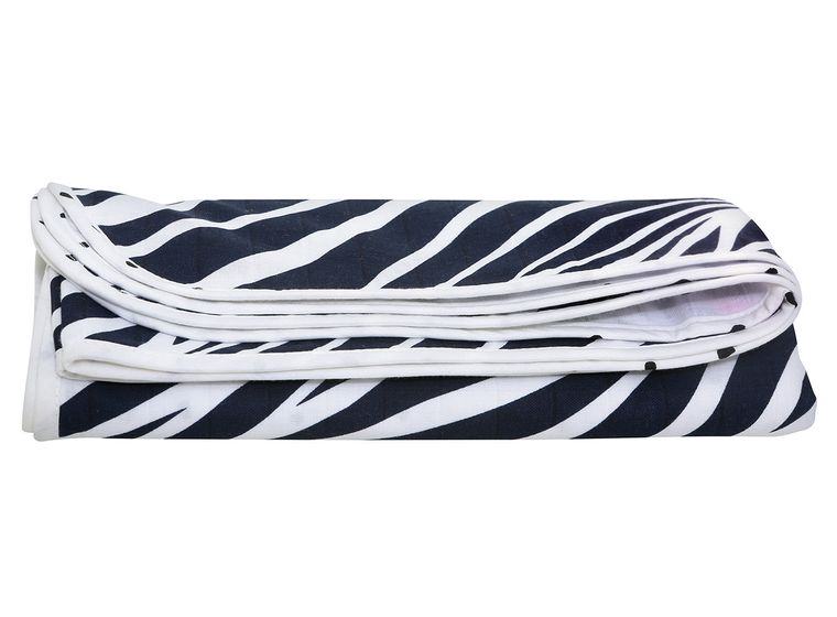 Motherhood, Zebra Niebieska, kocyk muślinowy, dwuwarstwowy, 100-120 cm