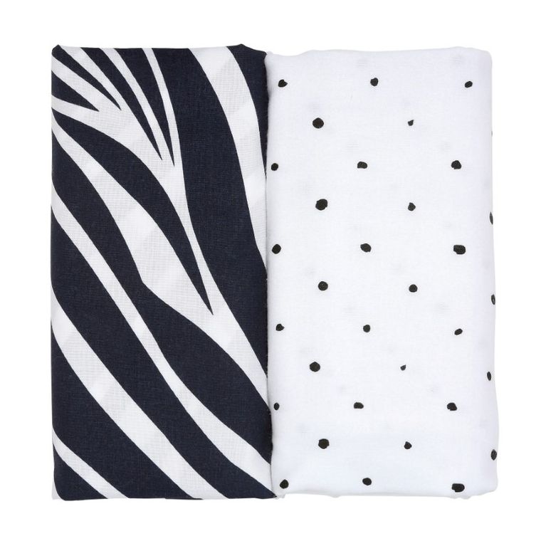 Motherhood, Zebra Niebieska, Premium, pielucha, otulacz flanelowy, 80-120 cm, 2 szt.