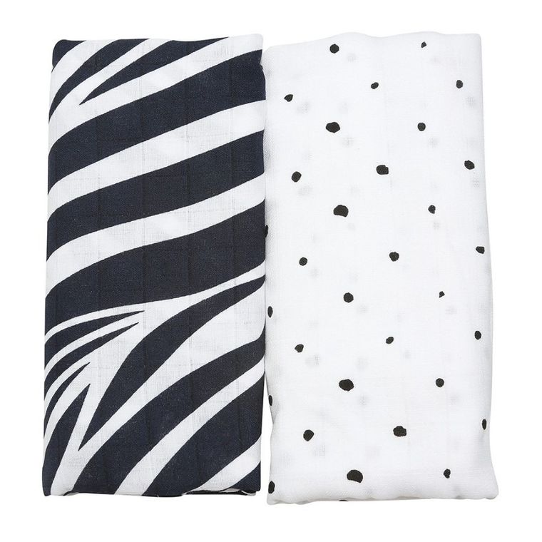 Motherhood, Zebra Niebieska, Premium, pielucha, otulacz muślinowy, 100-120 cm, 2 szt.