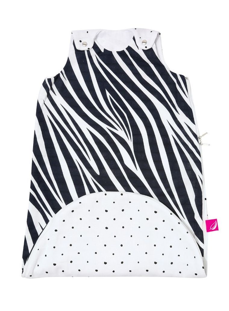 Motherhood, Zebra Niebieska, Zip-A-Round, śpiworek muślinowy 2w1, TOG 0.5, 3-18 m