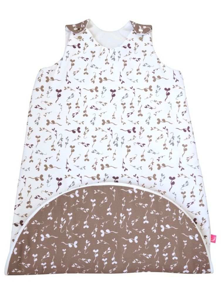 Motherhood, Zip-A-Round, bawełniany śpiworek, 2w1, TOG 2, wrzosowe listki, 3-18m