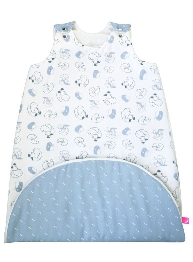 Motherhood, Zip-A-Round, bawełniany śpiworek letni, 2w1, TOG 1, niebieskie misie, 3-18m