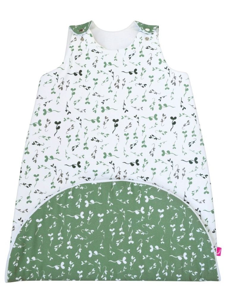 Motherhood, Zip-A-Round, bawełniany śpiworek letni, 2w1, TOG 1, zielone listki, 3-18m