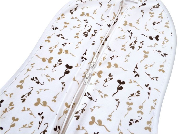 Motherhood, Zip&Swaddle, otulacz, beżowe listki, 5-8 kg