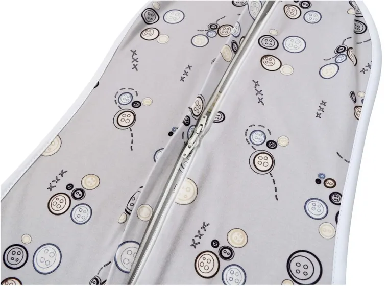 Motherhood, Zip&Swaddle, otulacz, szare guziki, 2.5-5 kg
