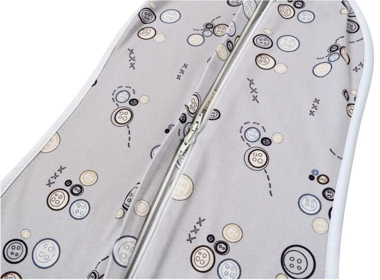 Motherhood, Zip&Swaddle, otulacz, szare guziki, 5-8 kg