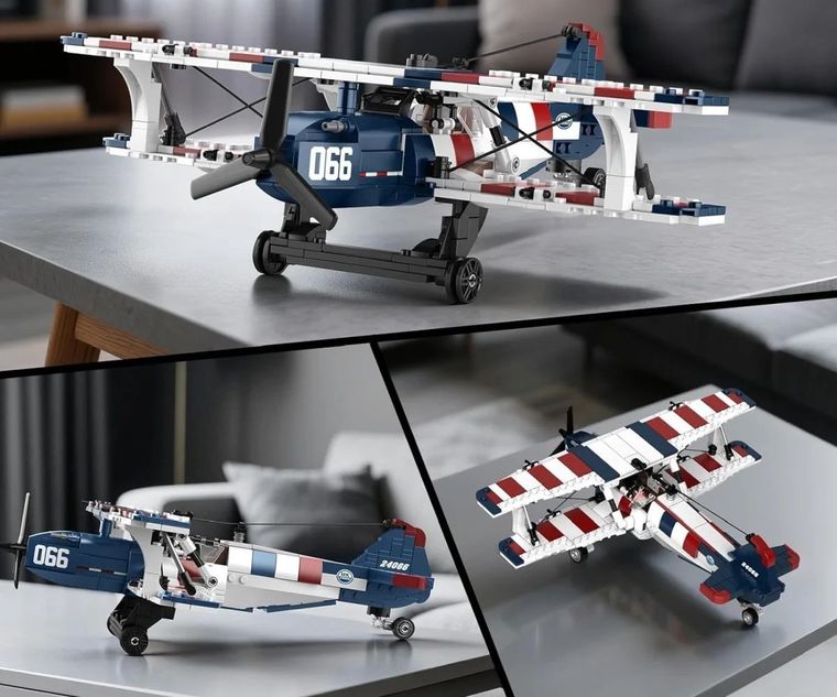 Mould King, Racing Biplane - American Style, szybowiec, klocki, 540 elementów