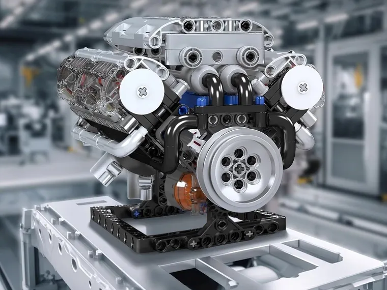 Mould King, V8 Engine, silnik, klocki, 552 elementy