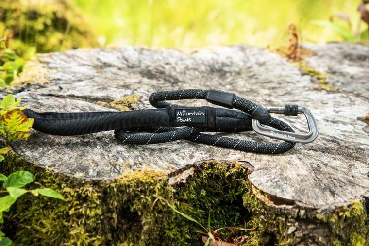 Mountain Paws, smycz linowa dla psa, czarna, 120 cm