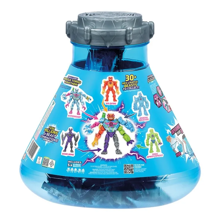 Mr Beast Lab, Hybrids, Hyper Fusion, kolba z figurkami mutantów, 5 szt.
