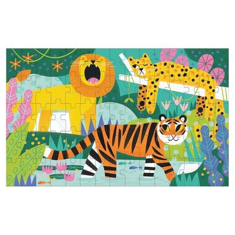 Mudpuppy, Duże i małe koty, puzzle soczewkowe z ruchomym obrazkiem 3D, 75 elementów