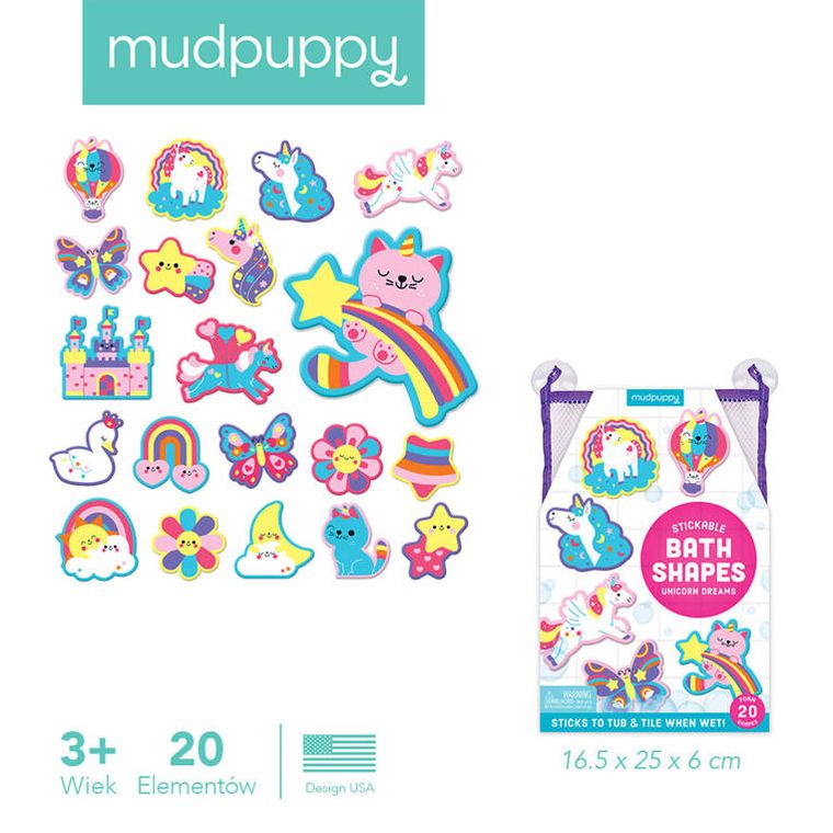 Mudpuppy, Marzenia jednorożca, piankowe figurki do kąpieli, 20 elementów